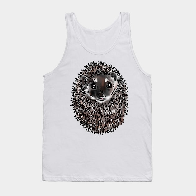 Cute Hedgehog Tank Top by HappyPawtraits